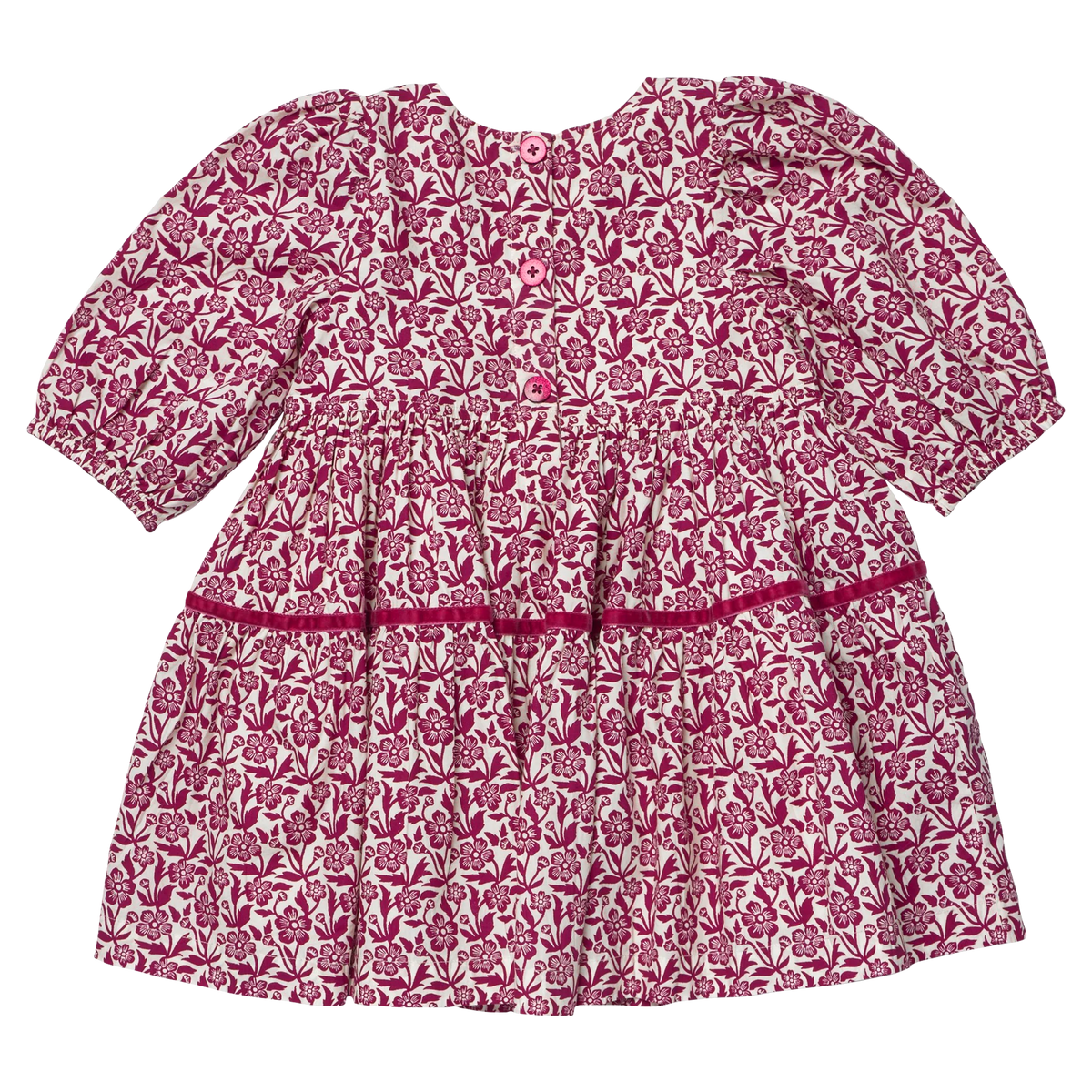 Maribelle Dress in Burgundy Climbing Floral
