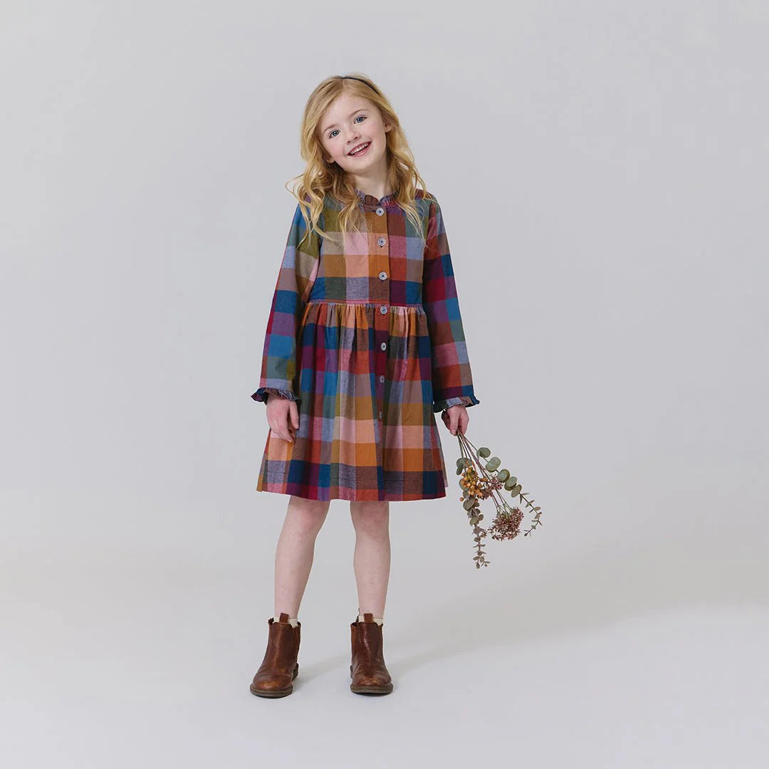 Autumn Dress in Harvest Check - Doodlebug's Children's Boutique