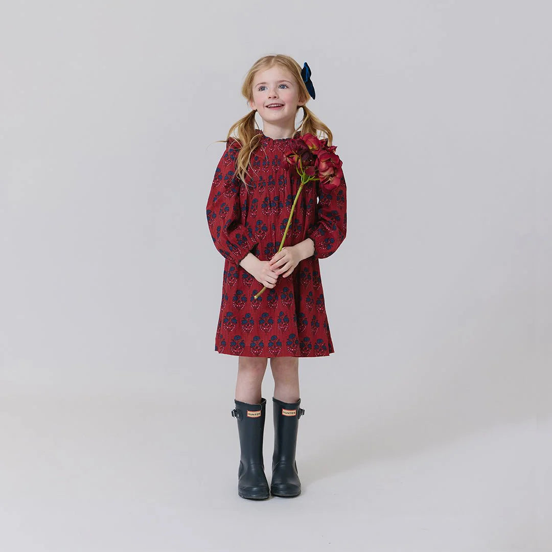 Jaipur Dress in Red Autumn Strawflower - Doodlebug's Children's Boutique