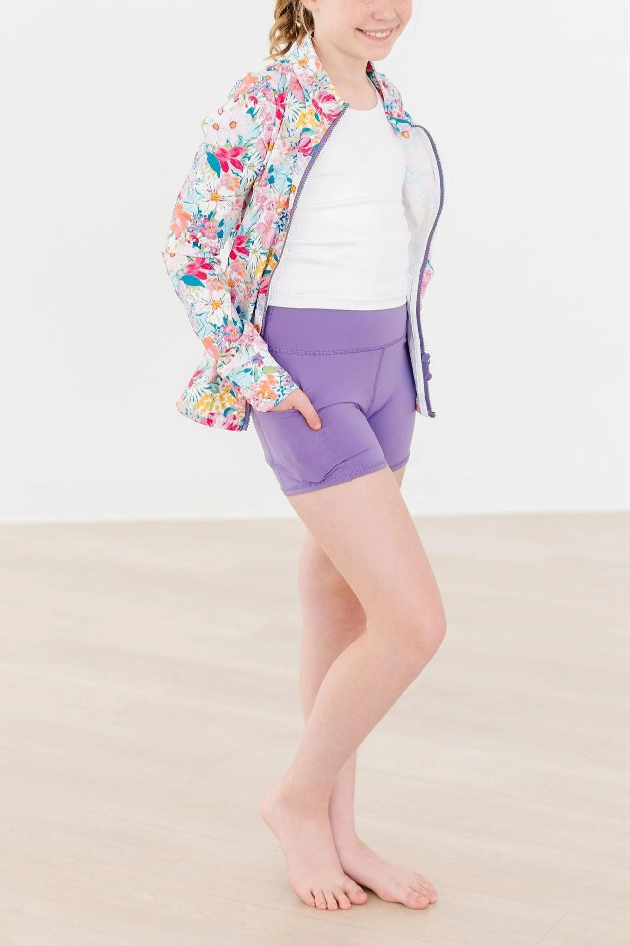 Playful Purple Active Shorty Shorts - Doodlebug's Children's Boutique