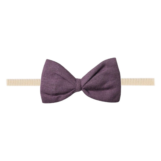Plum Bowtie Nylon Bow - Doodlebug's Children's Boutique