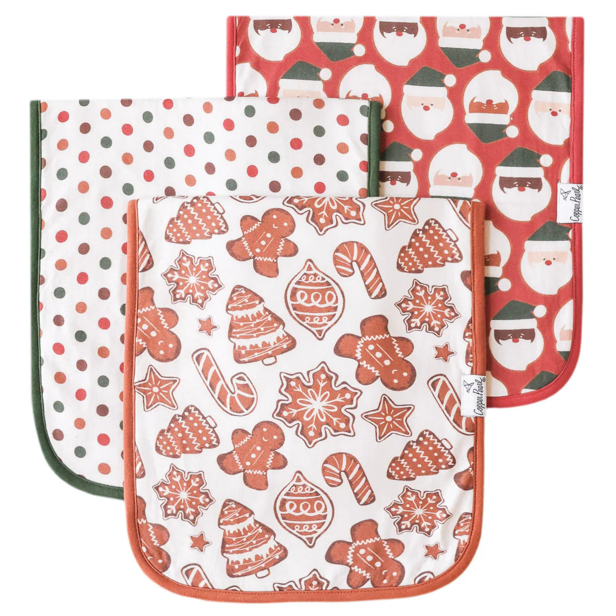 Gingerbread 3 Pack Burp Cloths - Doodlebug's Children's Boutique