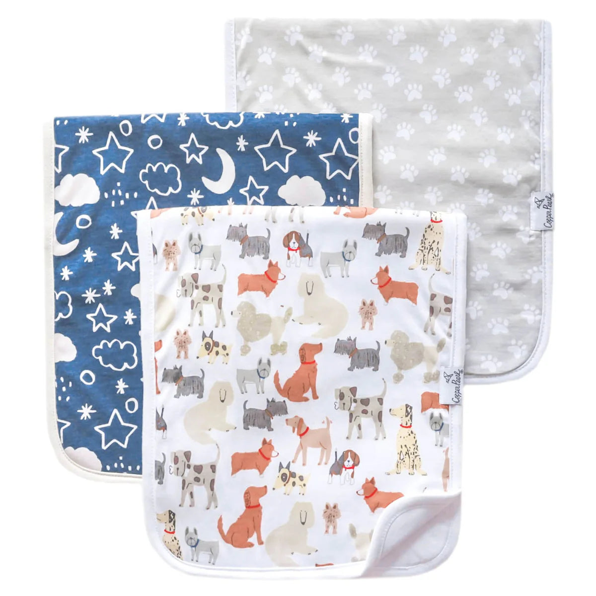 Rufus 3 Pack Burp Cloths - Doodlebug's Children's Boutique