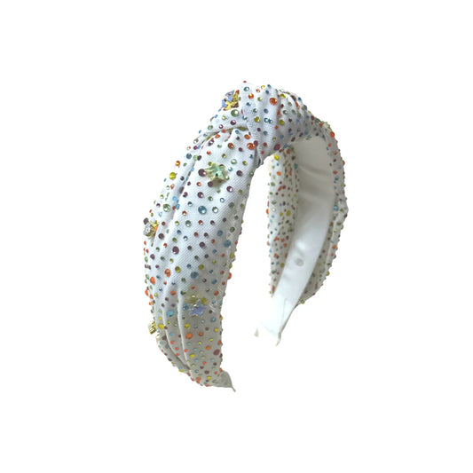 White Rainbow Star Jeweled Headband - Doodlebug's Children's Boutique
