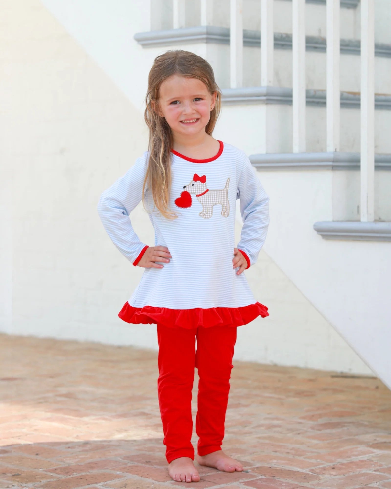 Puppy Love Ruffle Pants Set - Doodlebug's Children's Boutique