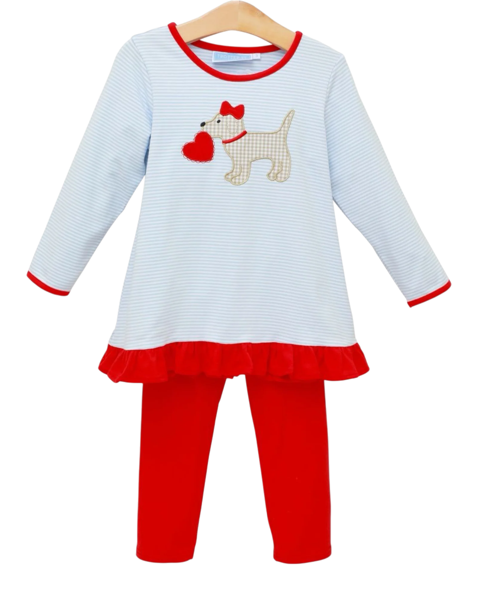 Puppy Love Ruffle Pants Set - Doodlebug's Children's Boutique