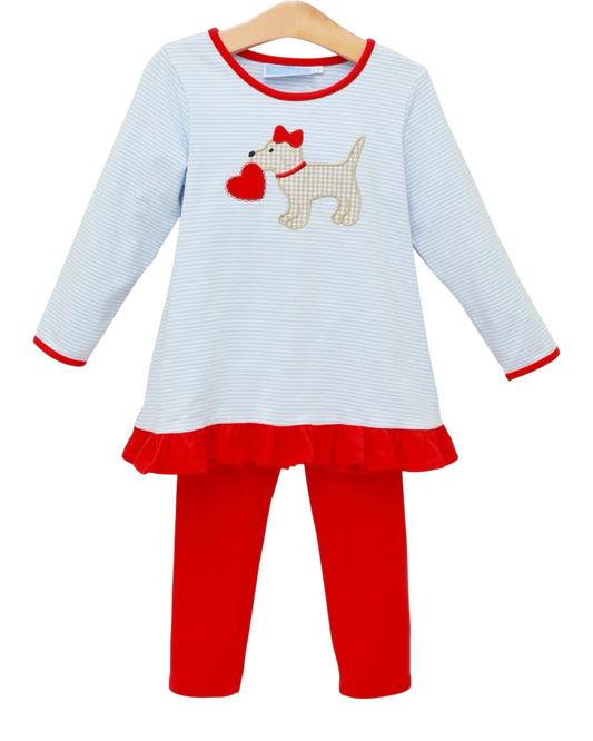 Puppy Love Ruffle Pants Set