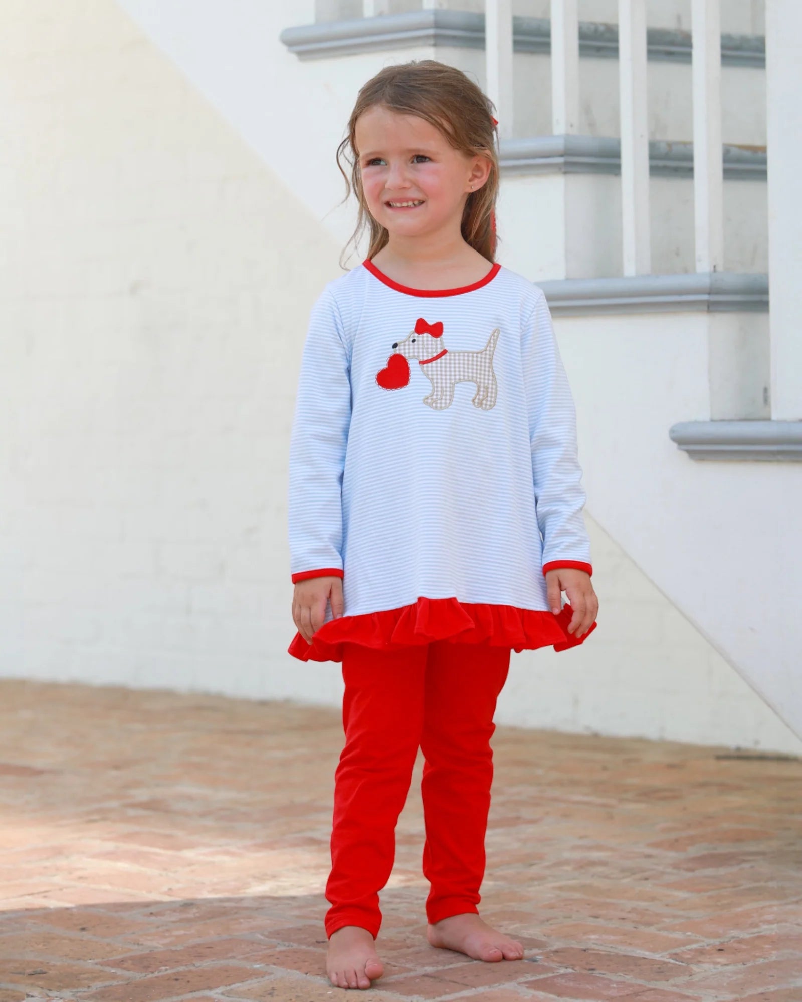 Puppy Love Ruffle Pants Set - Doodlebug's Children's Boutique