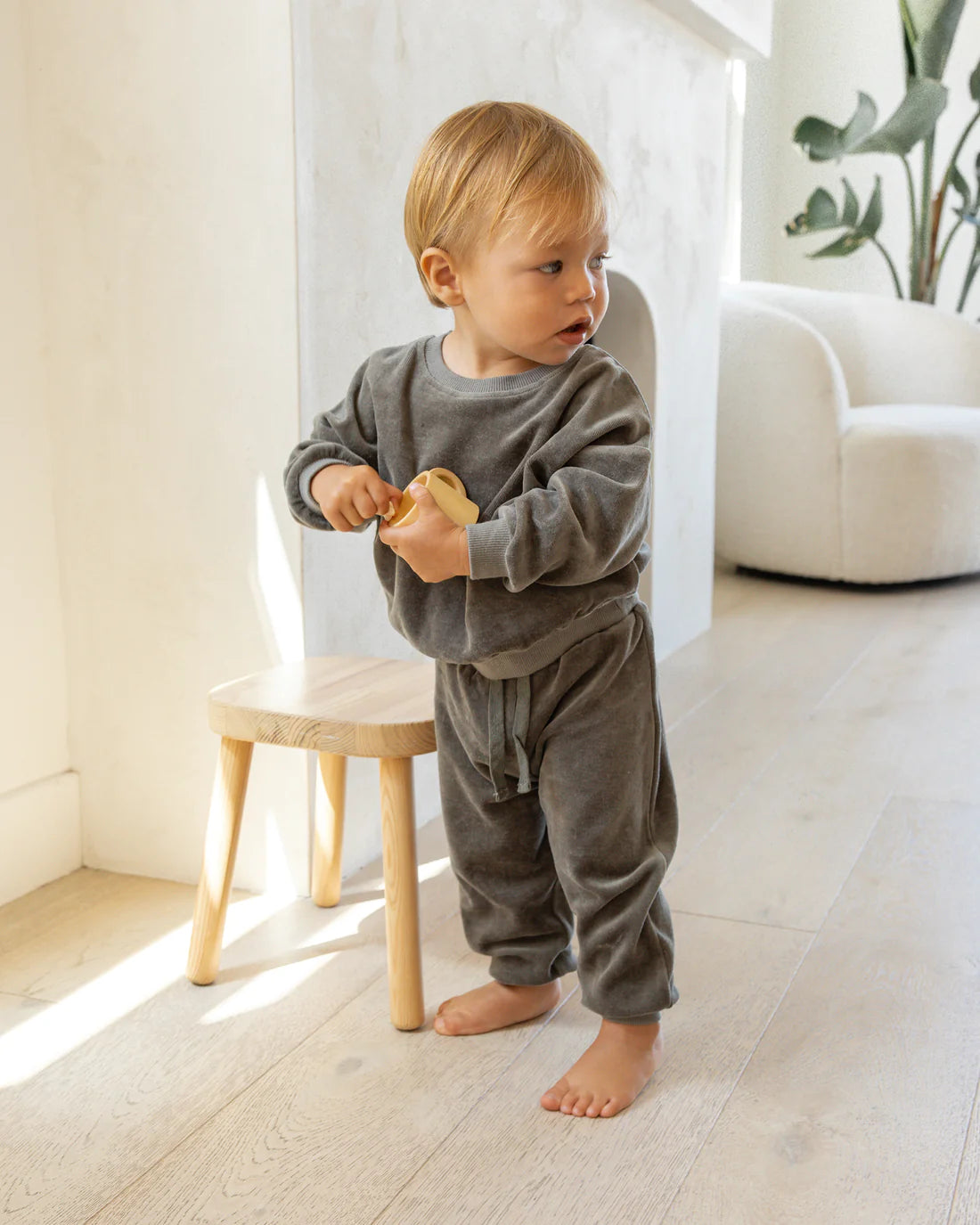 Velour Relaxed Sweatshirt in Forest  - Doodlebug's Children's Boutique
