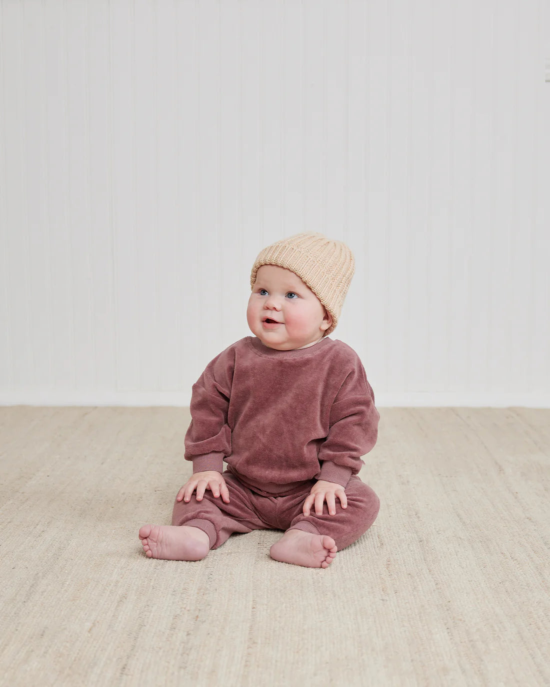 Chunky Sweater Beanie in Shell  - Doodlebug's Children's Boutique