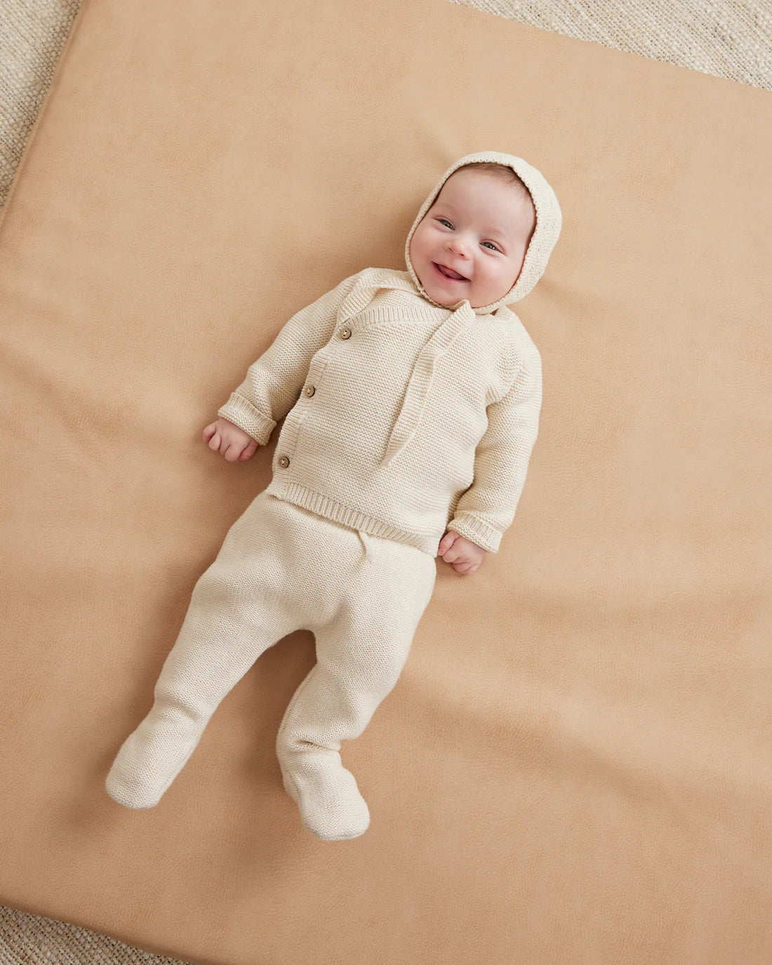 Footed Knit Pant in Natural  - Doodlebug's Children's Boutique