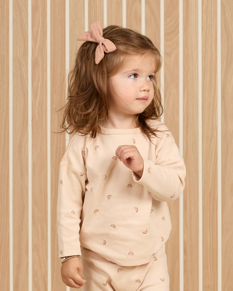 Bow with Clip Set in Rose, Golden, Natural  - Doodlebug's Children's Boutique