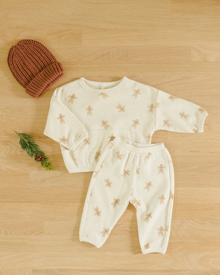 Waffle Slouch Set in Gingerbread  - Doodlebug's Children's Boutique