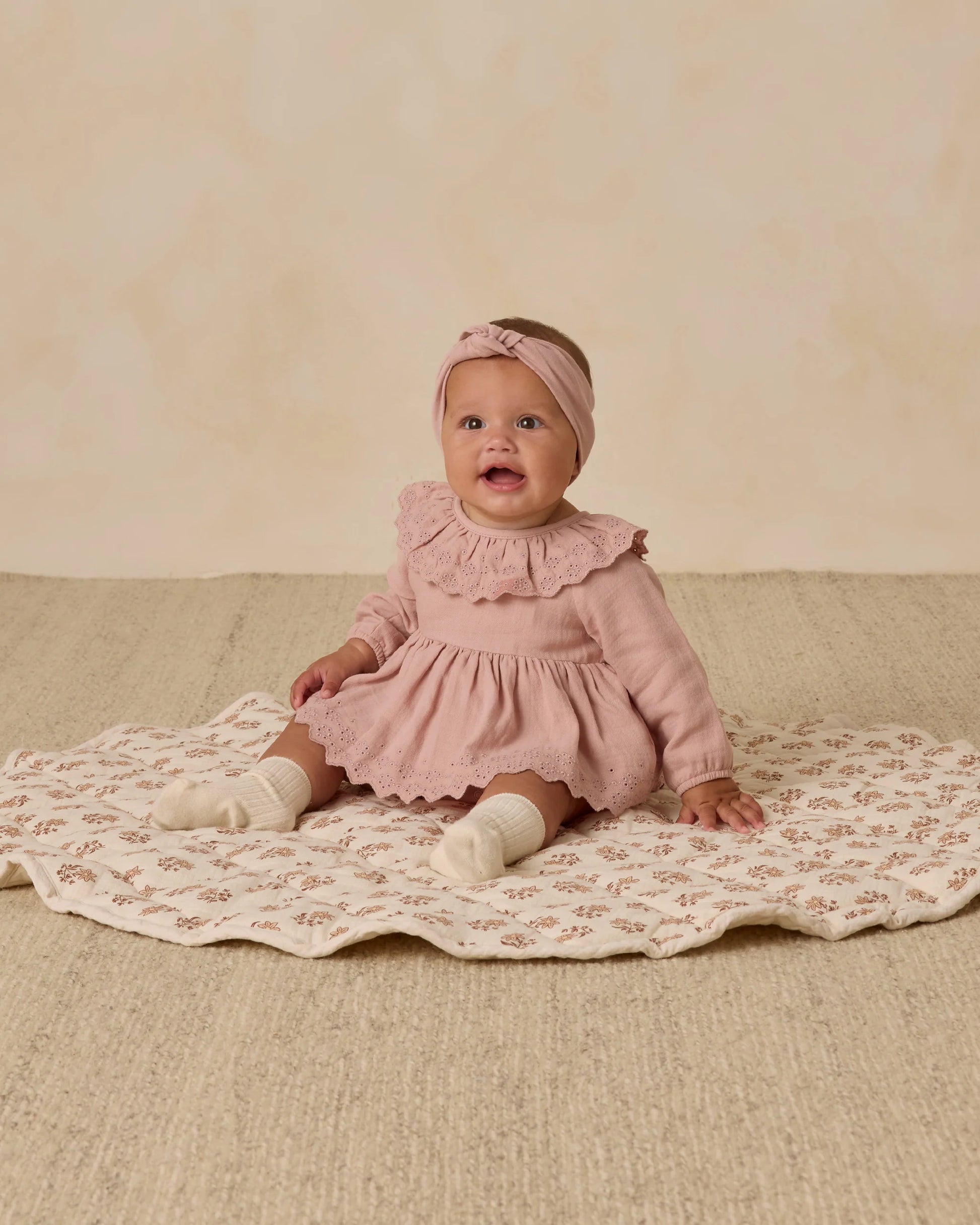 Thalia Romper in Rose - Doodlebug's Children's Boutique