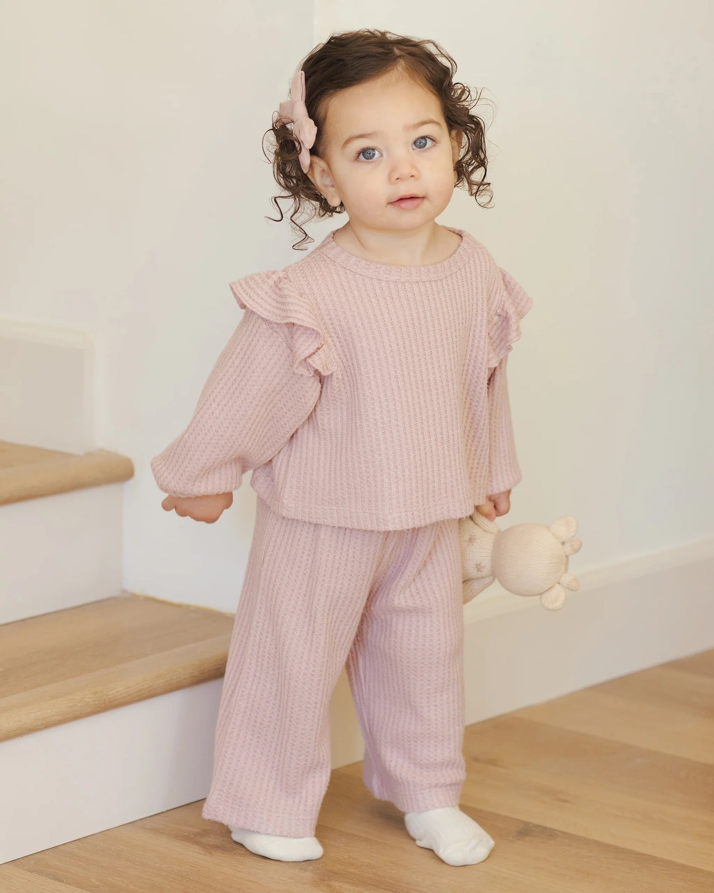 Ruffle Cozy Set in Rose - Doodlebug's Children's Boutique