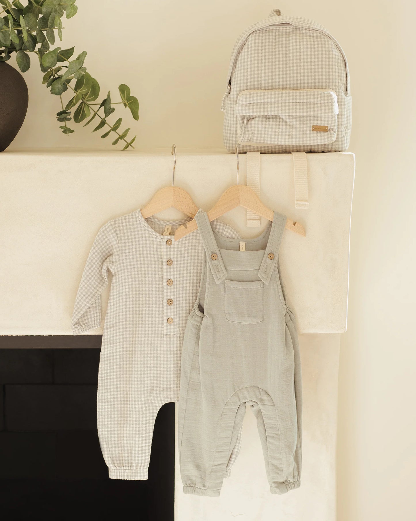 Woven Jumpsuit in Blue Gingham - Doodlebug's Children's Boutique