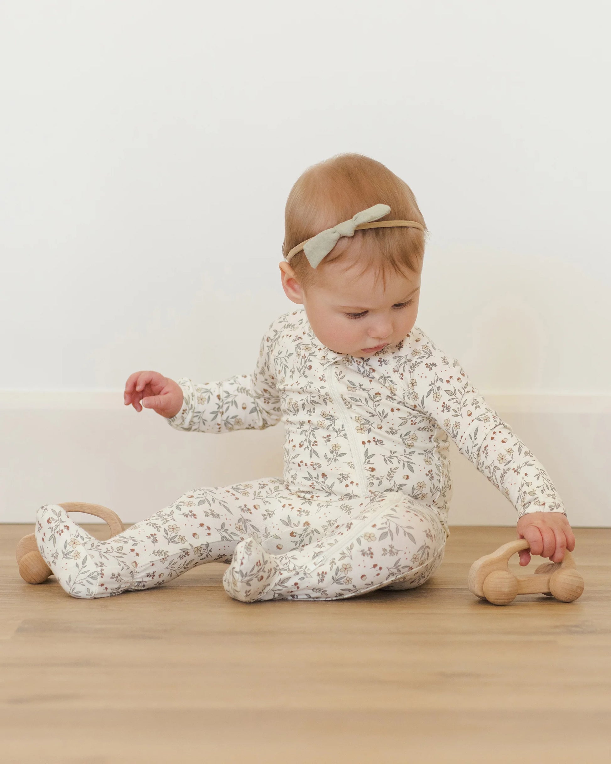 Bamboo Zip Footie in Woodland - Doodlebug's Children's Boutique