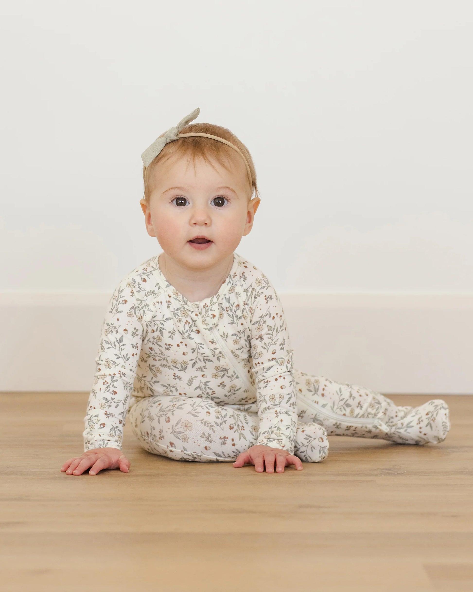 Bamboo Zip Footie in Woodland - Doodlebug's Children's Boutique
