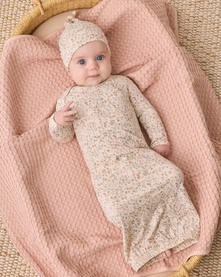 Bamboo Baby Gown & Hat Set in Bloom
