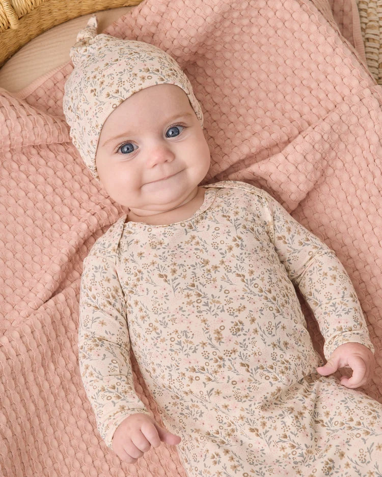 Bamboo Baby Gown & Hat Set in Bloom