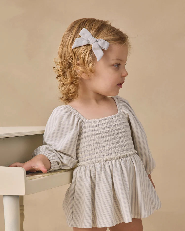 Bow with Clip Set in Cloud, Blue Gingham, Dusty Rose - Doodlebug's Children's Boutique