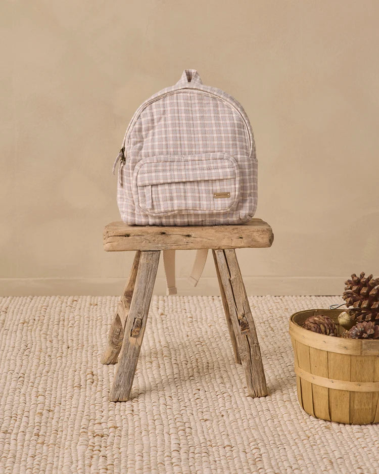 Mini Backpack in Blue Gingham