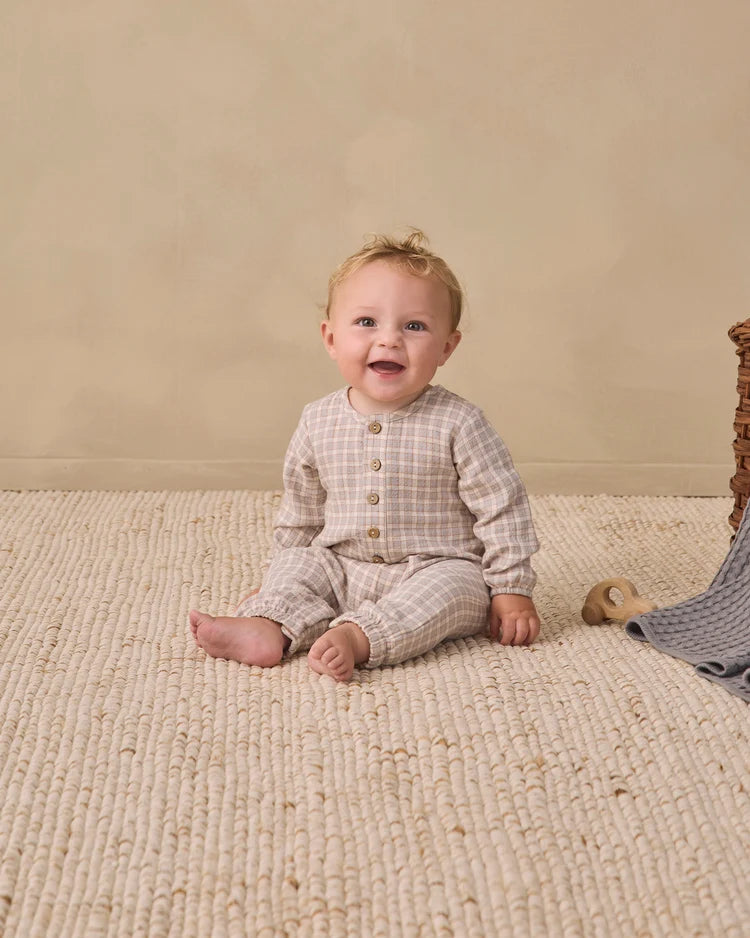 Woven Jumpsuit in Blue Gingham