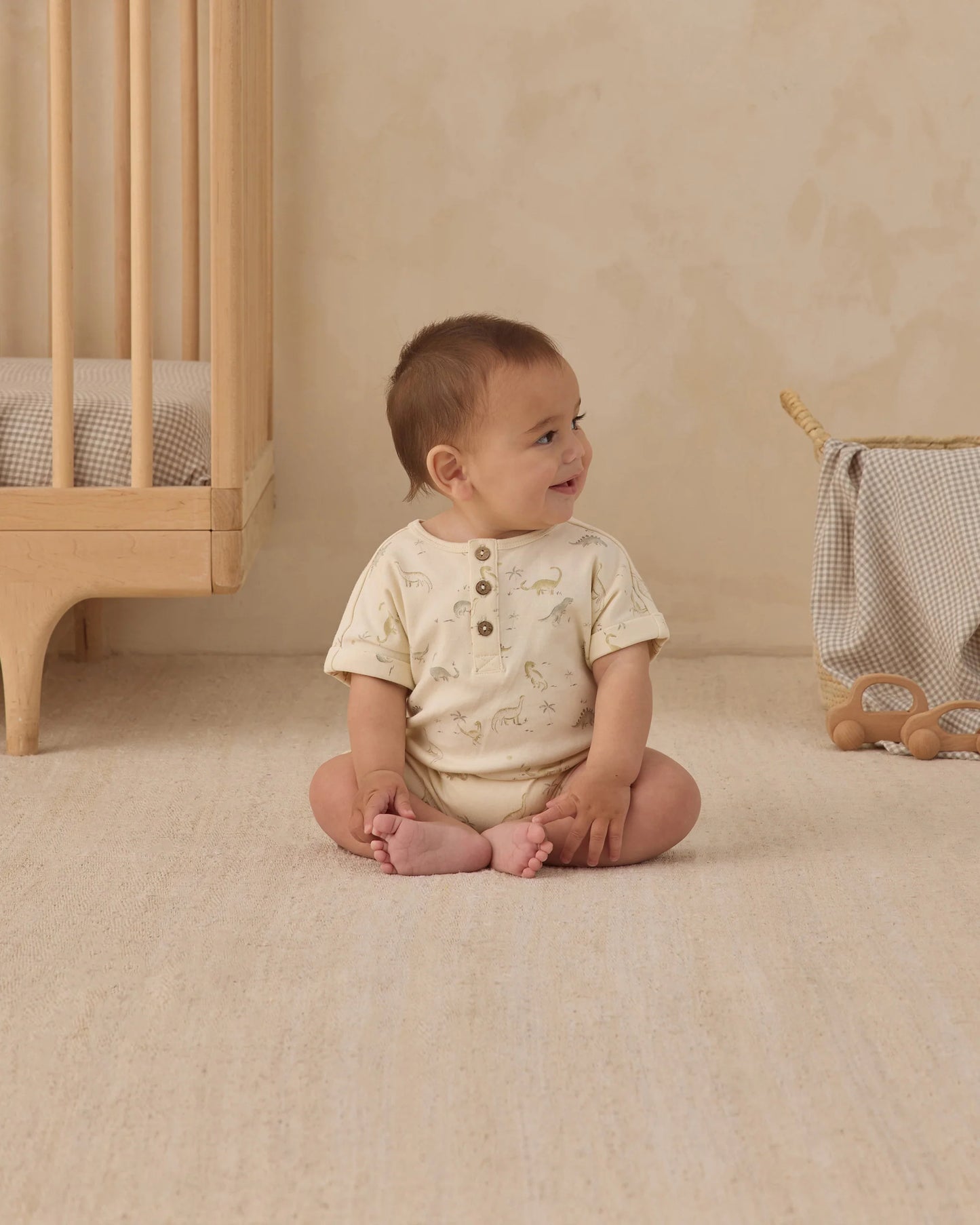 Short Sleeve One-Piece in Dinosaur - Doodlebug's Children's Boutique