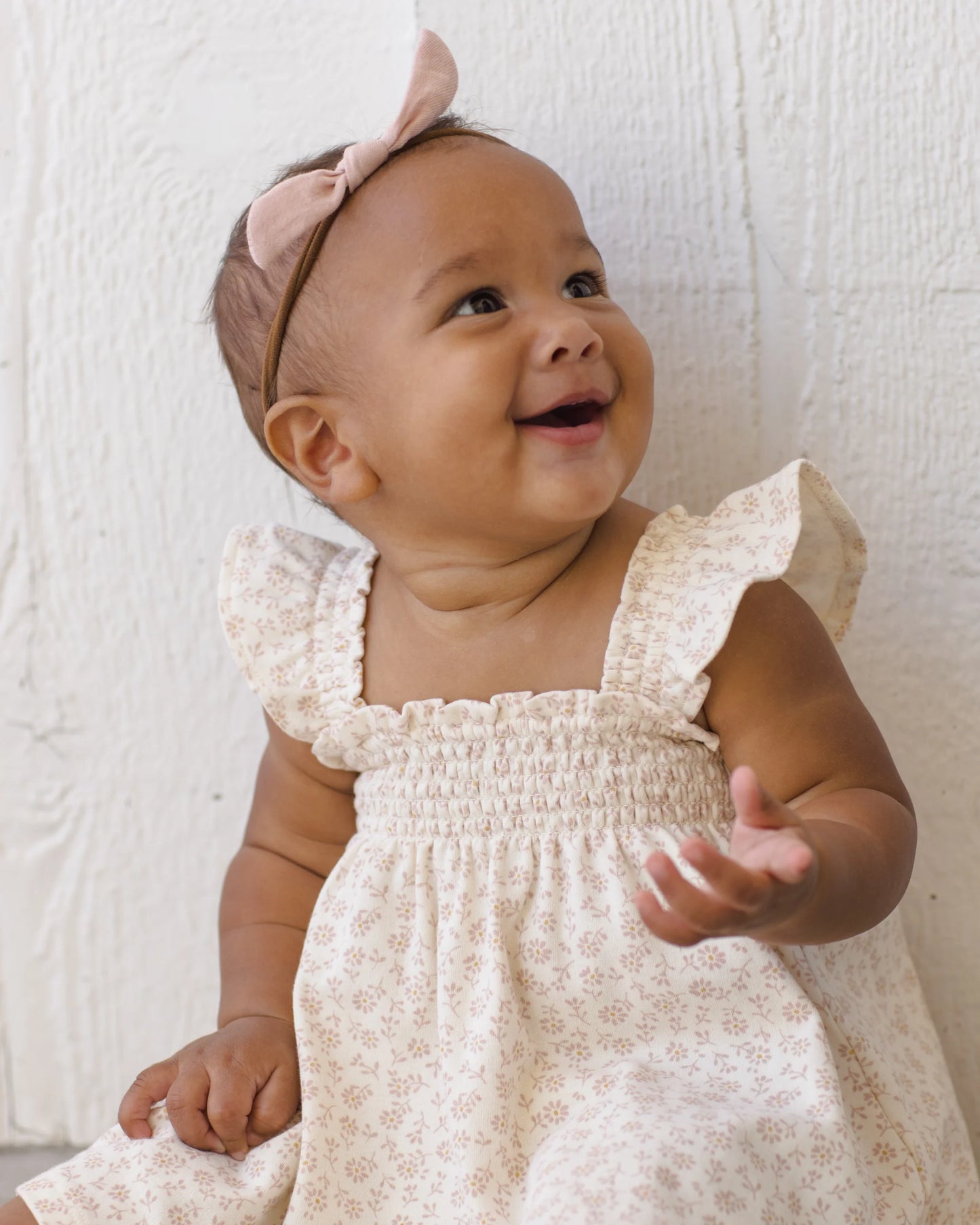 Smocked Jersey Dress in Ditsy Floral - Doodlebug's Children's Boutique