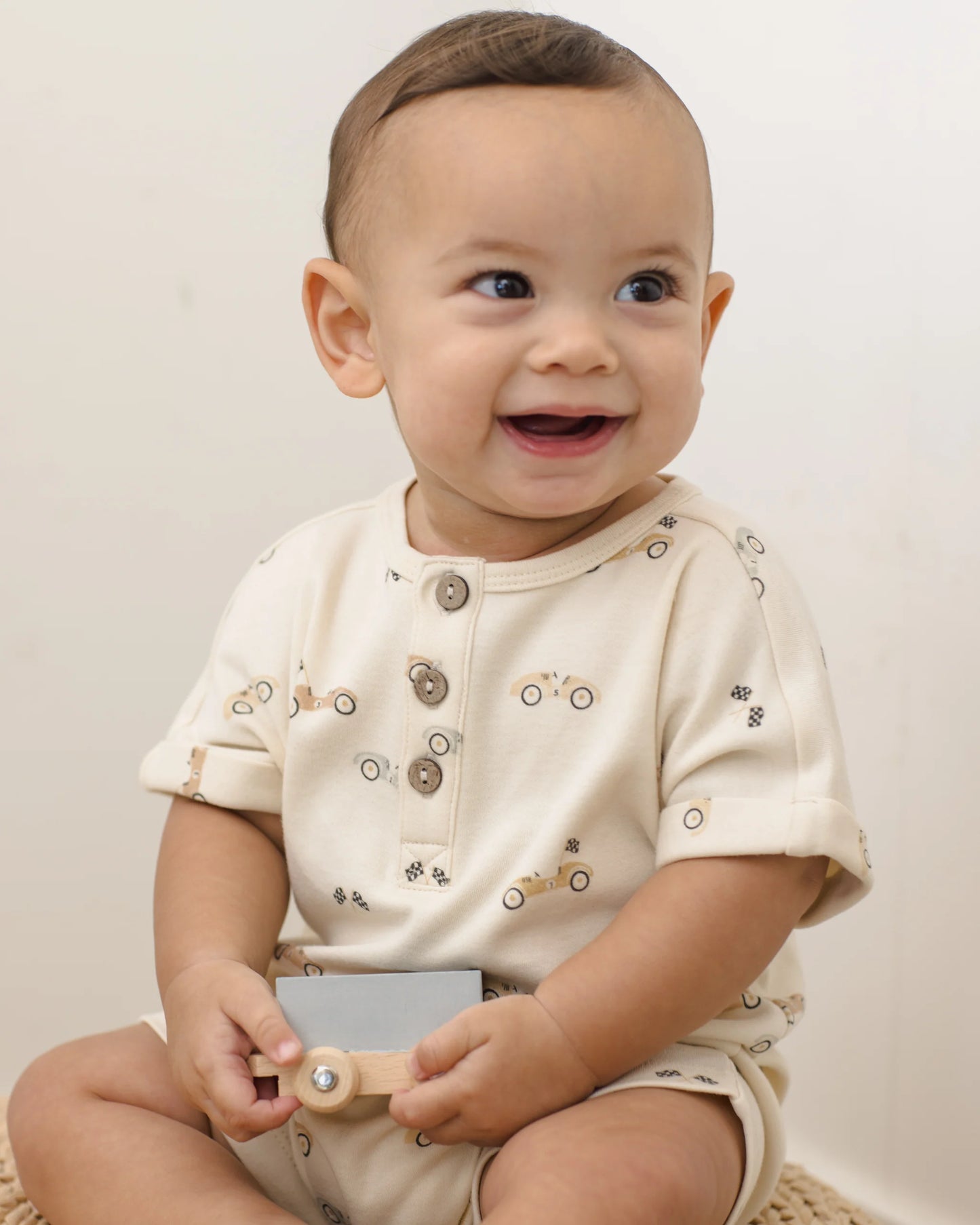Short Sleeve One-Piece in Race Car - Doodlebug's Children's Boutique