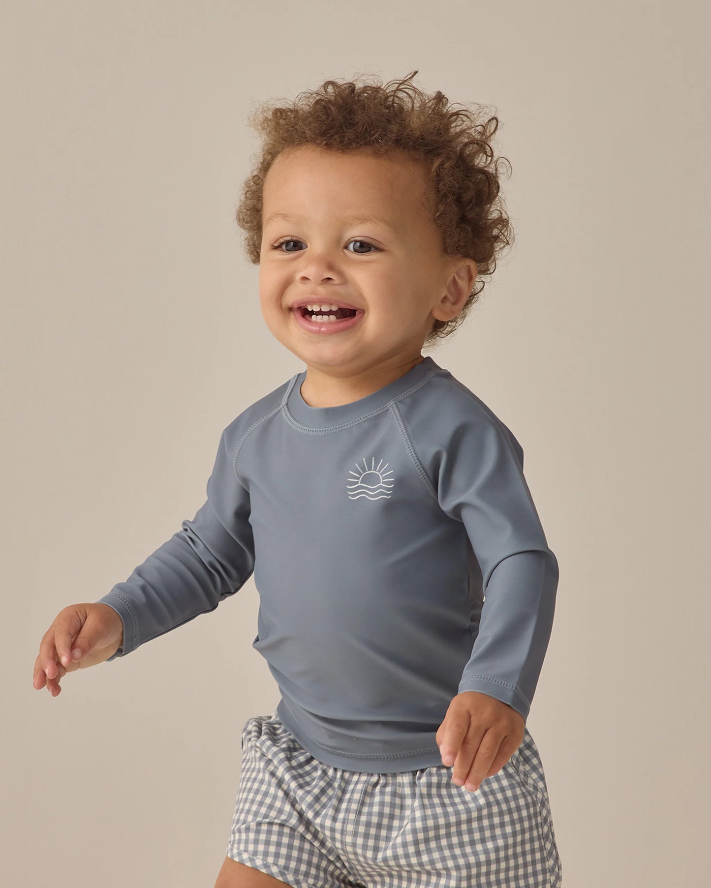 Swim Short in Ocean Gingham - Doodlebug's Children's Boutique