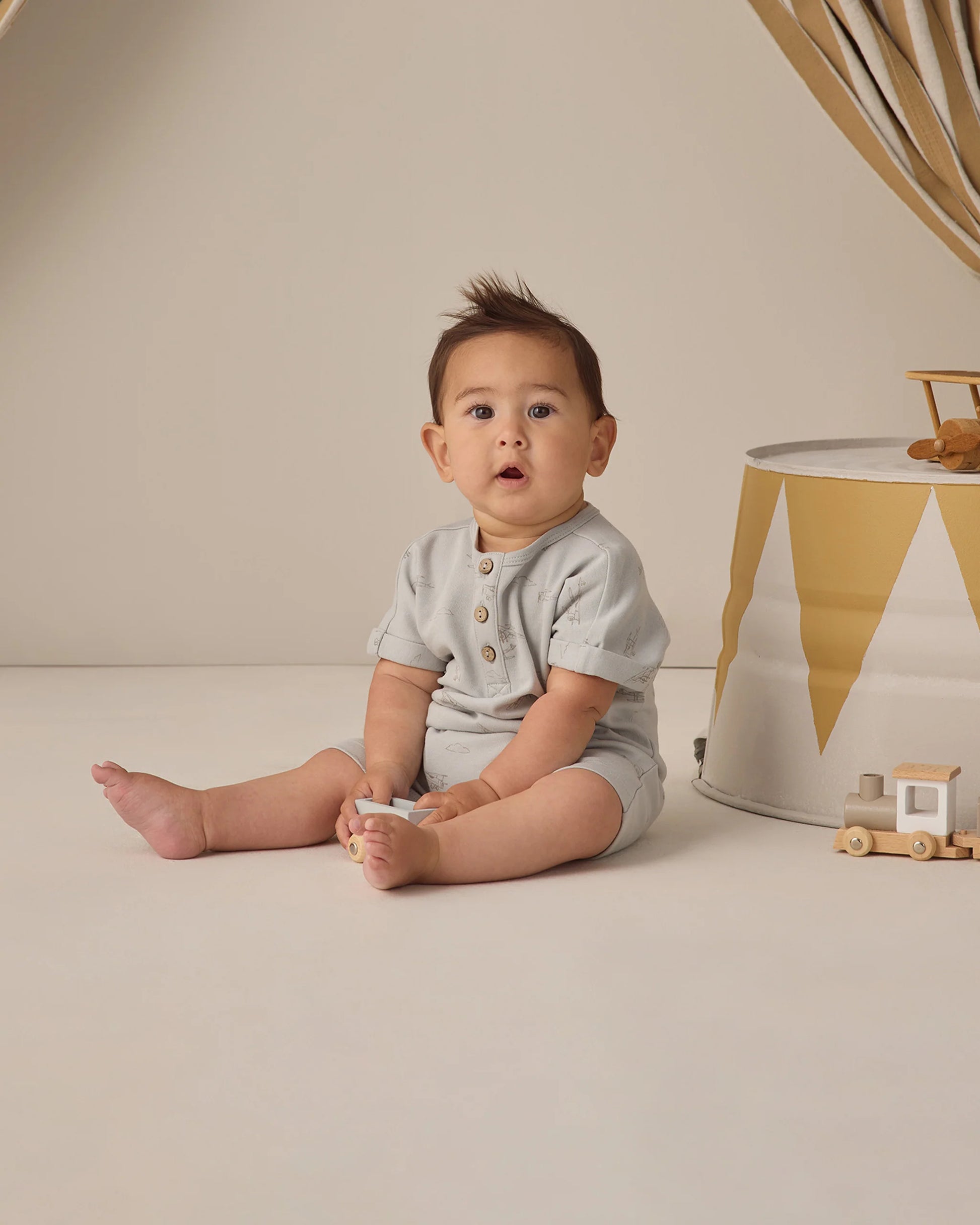 Short Sleeve One-Piece in Airplanes - Doodlebug's Children's Boutique