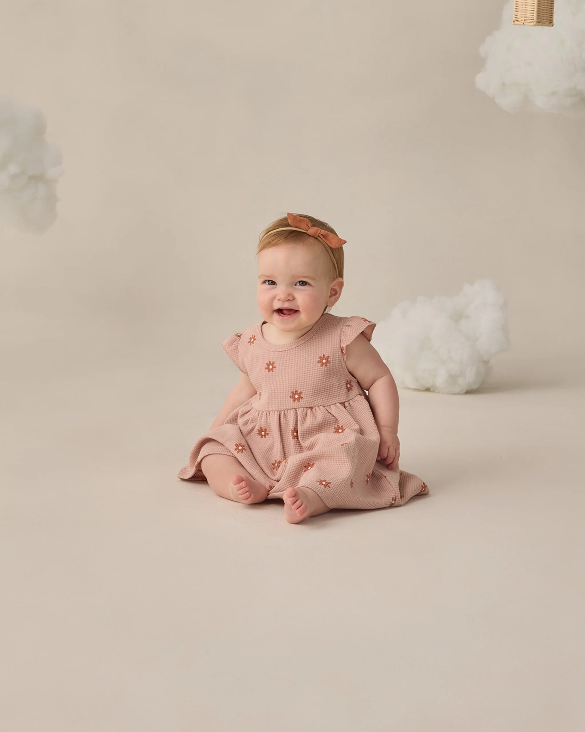 Flutter Sleeve Dress in Pink Daisy - Doodlebug's Children's Boutique