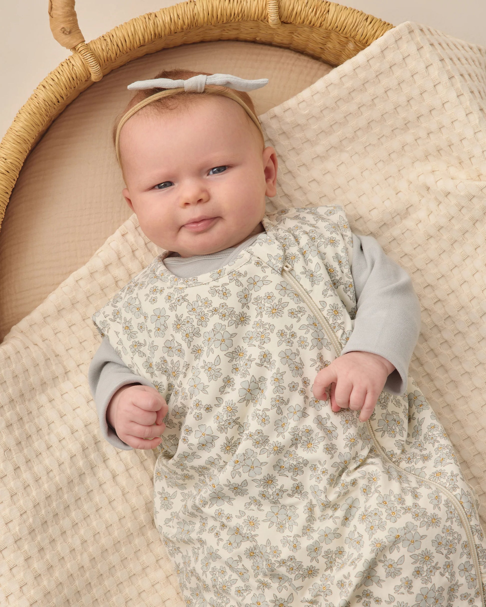 Bamboo Sleep Bag in Blue Floral - Doodlebug's Children's Boutique