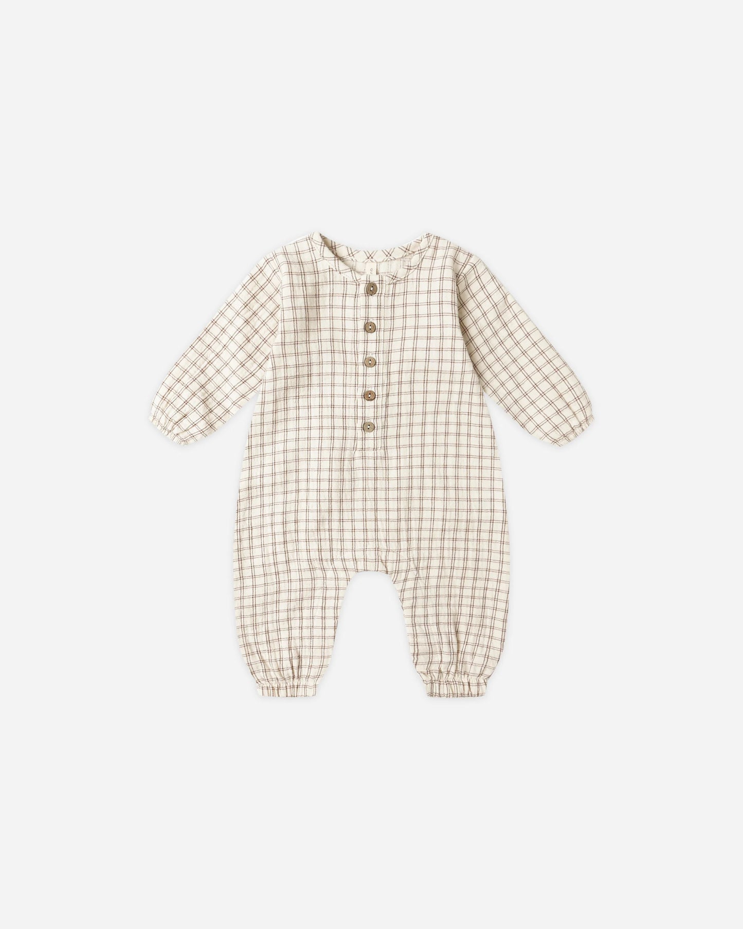 Woven Jumpsuit in Cedar Check - Doodlebug's Children's Boutique
