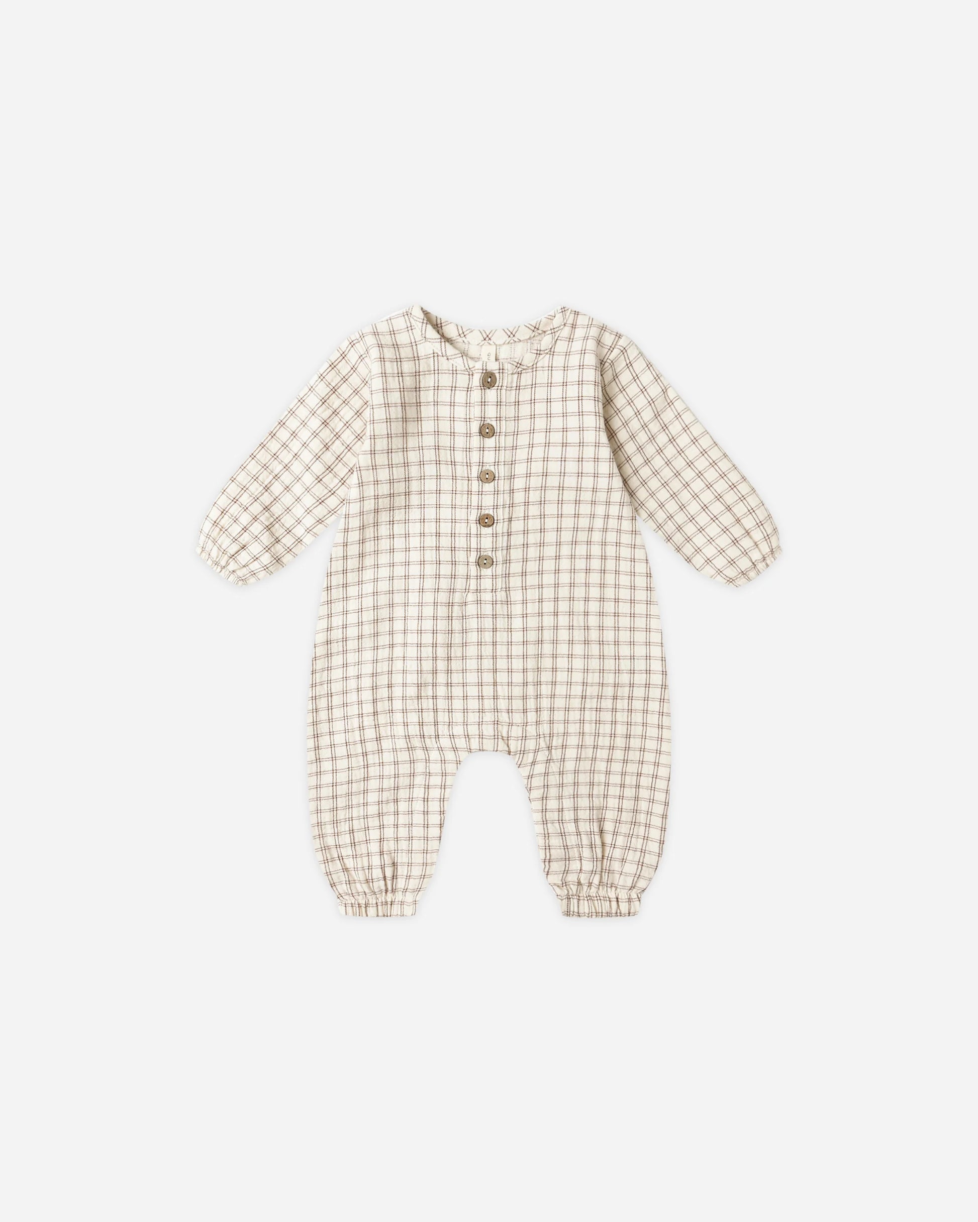 Woven Jumpsuit in Cedar Check - Doodlebug's Children's Boutique