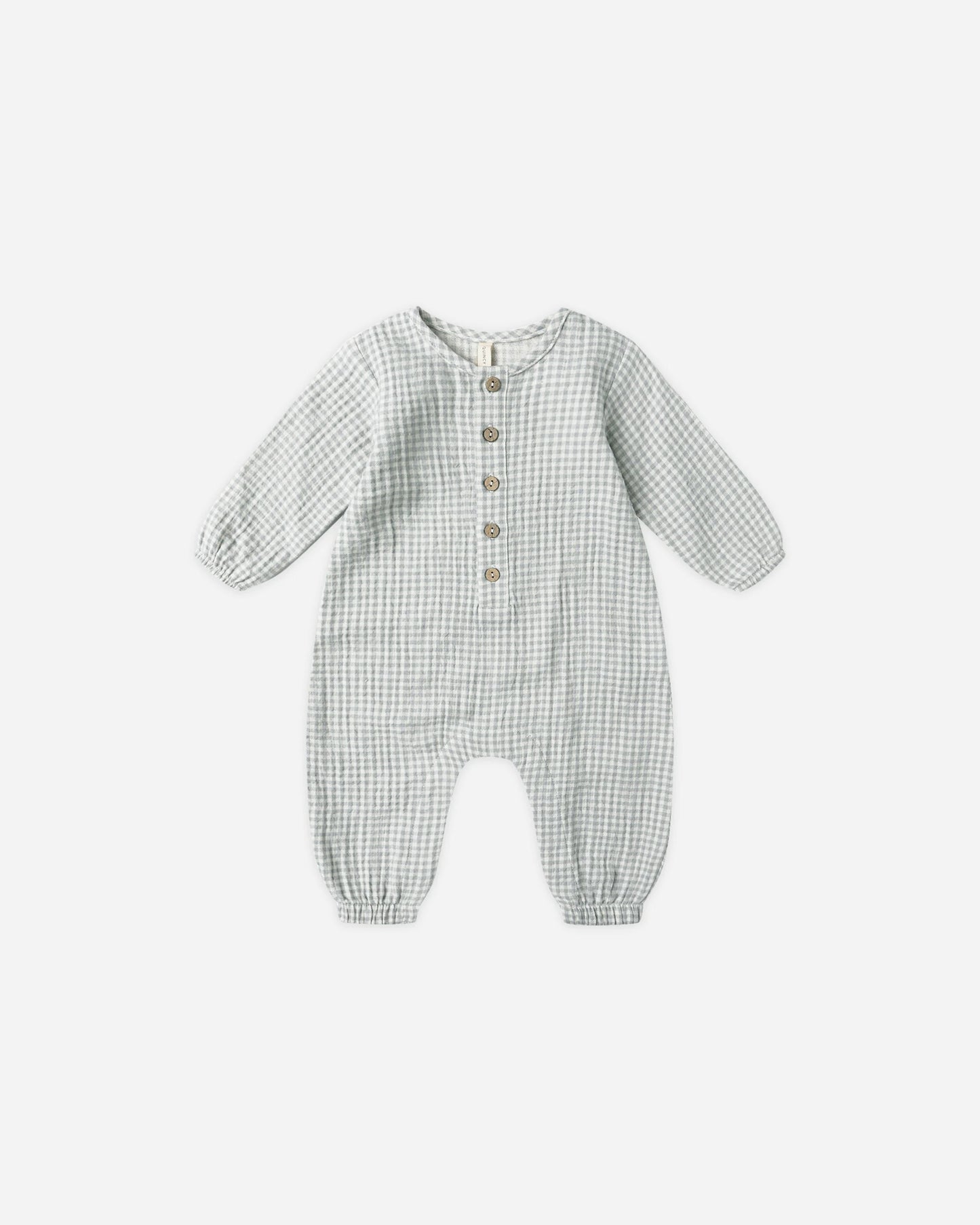 Woven Jumpsuit in Blue Gingham - Doodlebug's Children's Boutique
