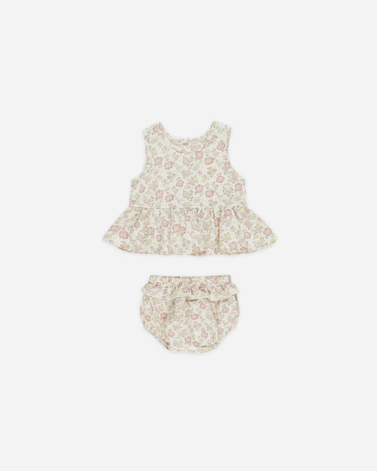 Sleeveless Peplum Set in Bloom - Doodlebug's Children's Boutique