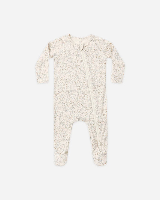 Bamboo Zip Footie in Bloom - Doodlebug's Children's Boutique