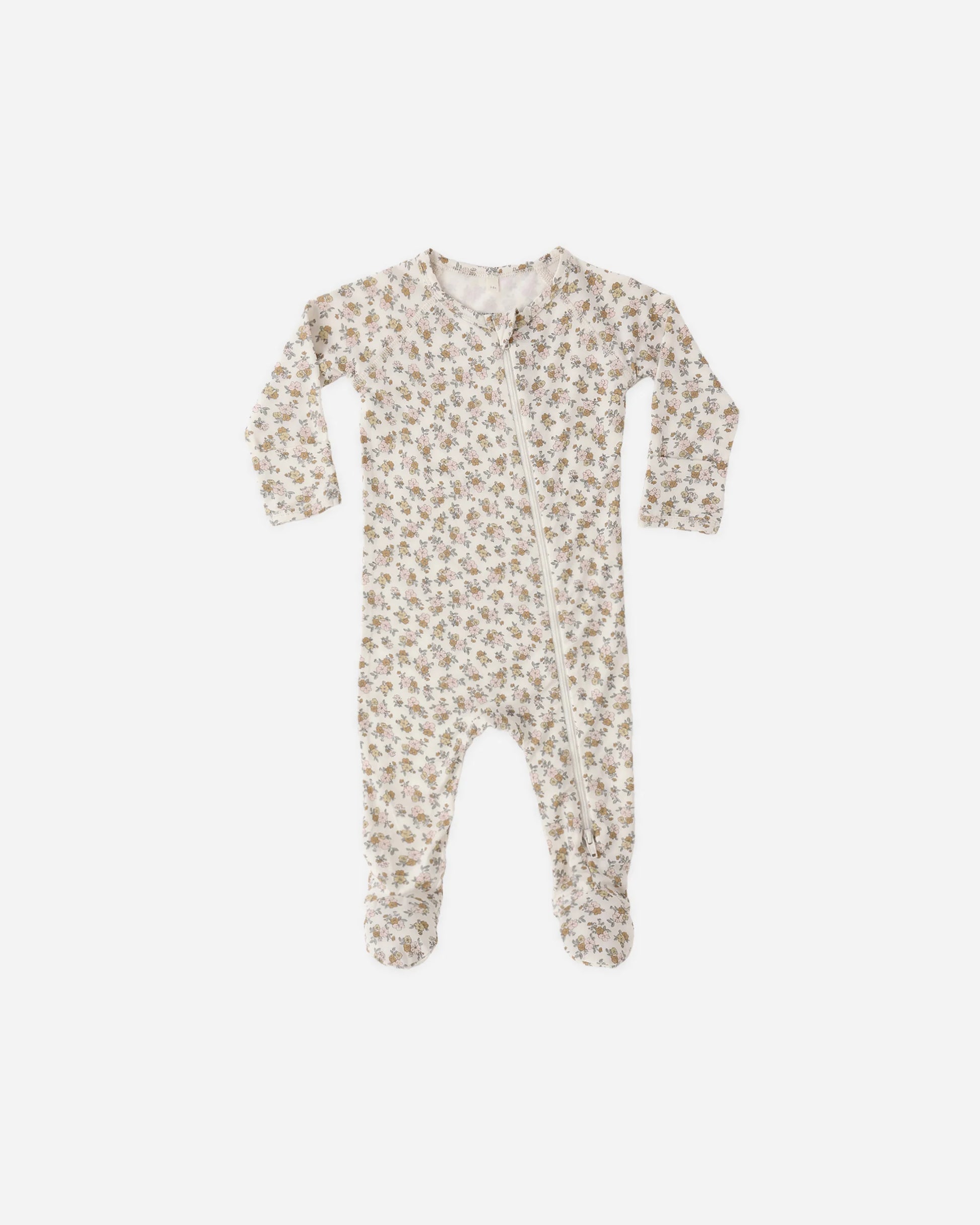 Bamboo Zip Footie in Wildflower - Doodlebug's Children's Boutique