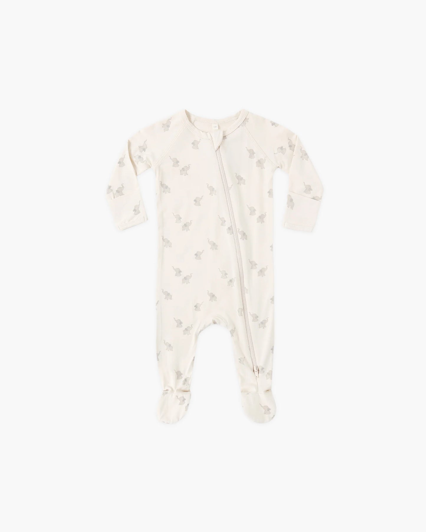 Bamboo Zip Footie in Elephants - Doodlebug's Children's Boutique