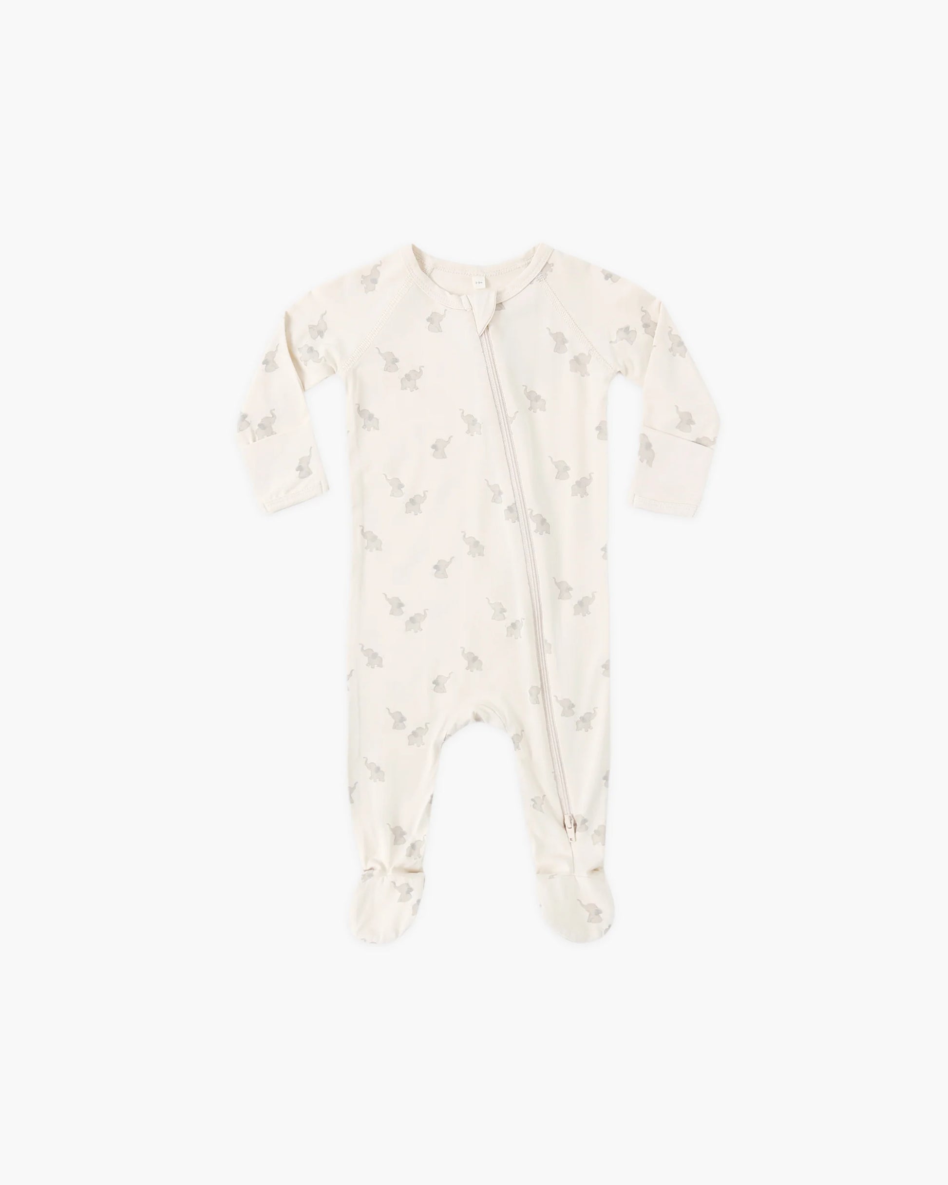 Bamboo Zip Footie in Elephants - Doodlebug's Children's Boutique