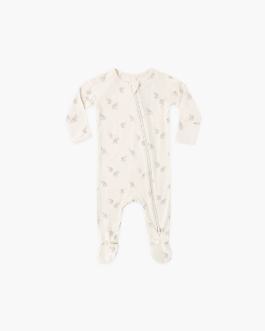 Bamboo Zip Footie in Elephants - Doodlebug's Children's Boutique