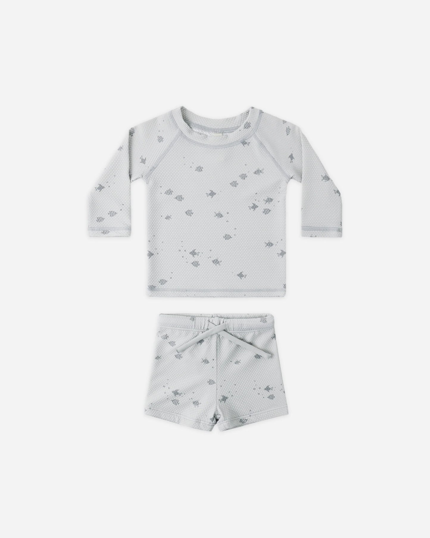 Finn Rashguard & Short Set in Fish - Doodlebug's Children's Boutique