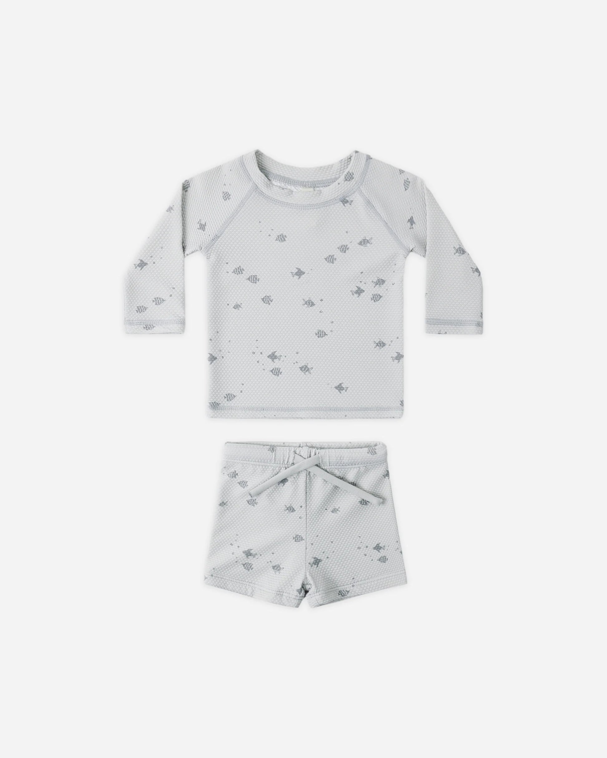 Finn Rashguard & Short Set in Fish - Doodlebug's Children's Boutique