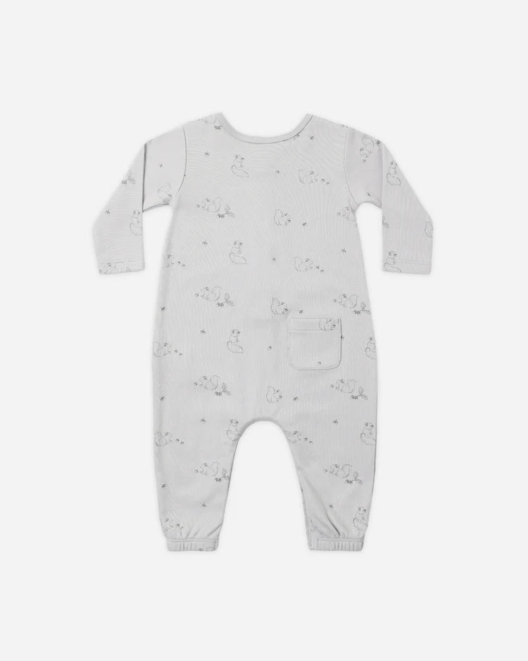 Long Sleeve Jumpsuit in Squirrel