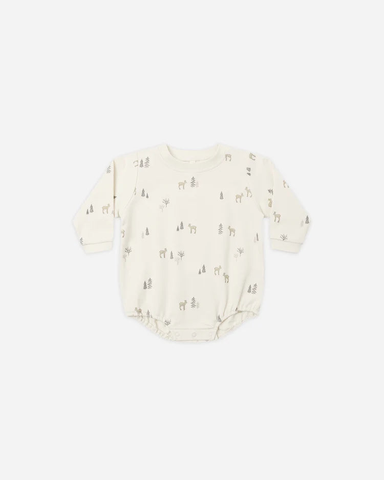 Crewneck Bubble Romper in Deer