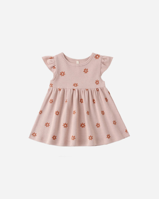 Flutter Sleeve Dress in Pink Daisy - Doodlebug's Children's Boutique