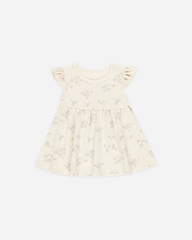 Flutter Sleeve Dress in Blue Ditsy - Doodlebug's Children's Boutique