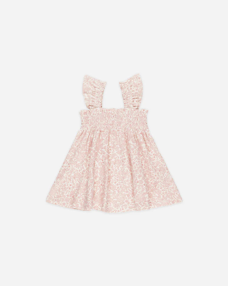 Smocked Jersey Dress in Pink Blossom - Doodlebug's Children's Boutique